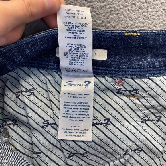 Seven 7 Womens Size 20 Dark Wash Stretch Embroidered Pockets Denim,Straight - Picture 10 of 16